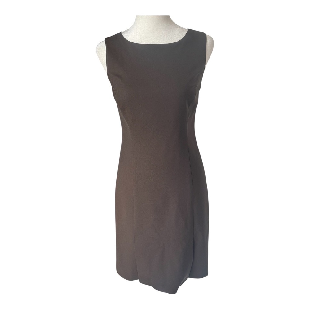 Ann Taylor‎ LOFT Women's Petites Chocolate Brown Wool Blend Sheath Dress Y2K 0P